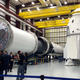 SpaceX’s Dragon capsule being displayed in a hanger at Cape Canaveral, Florida, in December 2018.